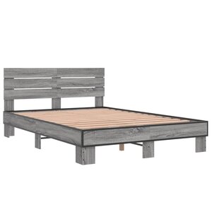 vidaXL Cadre de lit sans matelas sonoma gris 120x190 cm