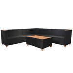 Salon de jardin meuble d'extérieur ensemble de mobilier 5 pièces avec coussins résine tressée noir 02_0016493