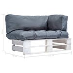 vidaXL Canapé de jardin palette avec coussins gris pinède