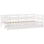 vidaXL Lit de jour et tiroirs sans matelas blanc 80x200 cm bois massif