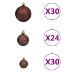 Vidaxl sapin de noël artificiel avec led et boules 500 cm blanc