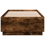 vidaXL Cadre de lit avec lumières LED chêne fumé 75x190 cm