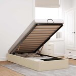 vidaXL Cadre de lit ottoman sans matelas crème 90x200 cm tissu