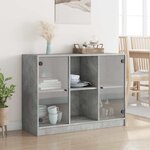 vidaXL Buffet gris béton 102x37x75 5 cm bois d'ingénierie