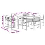 vidaXL Ensemble à manger de jardin avec coussins 9 Pièces noir textilène