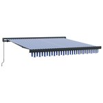 vidaXL Store Manuel Rétractable Bleu et Blanc 300x250 cm