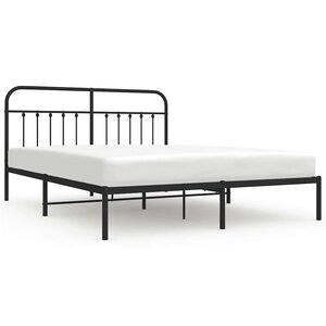 vidaXL Cadre de lit métal sans matelas avec tête de lit noir 183x213cm