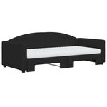 vidaXL Lit de jour avec gigogne et matelas noir 90x190 cm tissu