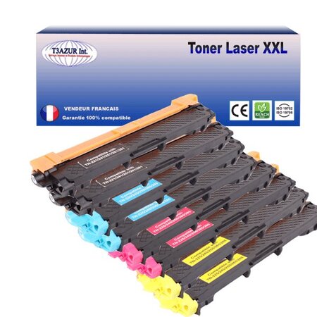 8 Toners compatibles avec Brother TN241 TN245 pour Brother HL-3140CW  HL-3142CW  HL-3150CDW (Noir+Couleur) - T3AZUR