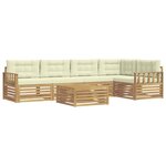 vidaXL Ensemble de canapés d'extérieur 6 Pièces Blanc et crème Polyester