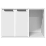 vidaXL Meuble de bac à litière pour chat blanc bois d'ingénierie