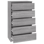 vidaXL Commode Sonoma gris 60x36x103 cm Bois d'ingénierie