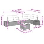 vidaXL Ensemble de canapé de jardin 7 pièces avec coussins Beige Rotin synthétique
