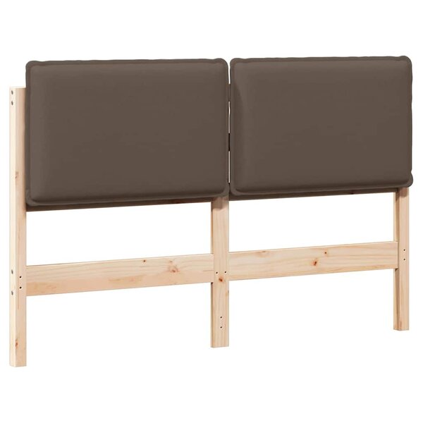 vidaXL Tête de lit capitonnée Gris Naturel et Clair 140 cm Pin massif