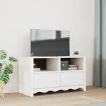 Meuble TV vidaXL "DRAMMEN" Blanc 99x43x55 cm en bois massif de pin