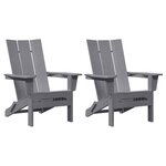 vidaXL Chaise de jardin 2 pc Gris clair Polyéthylène