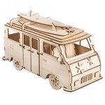 Kit en bois 3D Camping - car  FSC 100  nature  30x13x17cm  77 pces  boîte 1kit