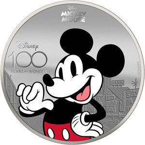 Pièce de monnaie en Argent 5 Dollars g 31.1 (1 oz) Millésime 2023 Disney 100 Years of Wonder MICKEY MOUSE