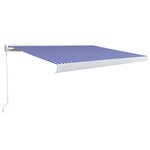 vidaXL Store à cassette manuel 400x300 cm Bleu et blanc