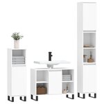 vidaXL Ensemble de meubles salle de bain 3 Pièces blanc bois d'ingénierie