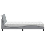 vidaXL Lit avec matelas Hanko gris clair 100x200 cm tissu