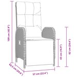 vidaXL Set de salle à manger de jardin 5 pièces avec coussins Gris Poly rotin