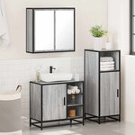vidaXL Ensemble de meubles de salle de bain 3 Pièces Sonoma gris