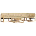 vidaXL Ensemble de canapés d'extérieur 6 pc Blanc et Beige