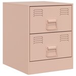 vidaXL Table de chevet rose 34 5x39x44 cm acier