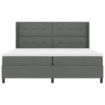 vidaXL Lit à ressorts avec matelas Gris foncé 200 x 200 cm tissu