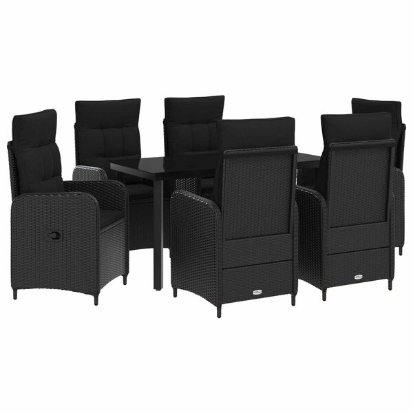 vidaXL Ensemble de Tables Basses avec coussin avec oreiller 7 Pièces Noir