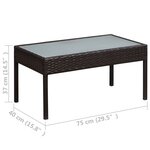 vidaXL Salon de jardin 5 Pièces avec coussins Résine tressée Marron