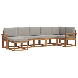 vidaXL Ensemble de canapés d'extérieur 7 Pièces Gris Naturel et Clair