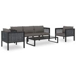 vidaXL Canapé sectionnel avec coussin Résine tressée Anthracite