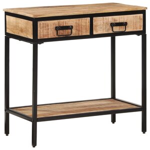 vidaXL Table console 70x35x70 cm bois de manguier massif brut