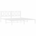 vidaXL Cadre de lit métal sans matelas et tête de lit blanc 183x213 cm