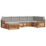 vidaXL Ensemble de canapés d'extérieur 6 pc Gris Naturel et Clair