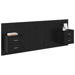 vidaXL Tête de lit avec armoire 3 Pièces Chêne noir Bois d'ingénierie