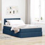 vidaXL Lit de rangement LED avec matelas Bleu 120 x 190 cm Tissu