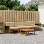 vidaXL Ensemble de canapés d'extérieur 5 Pièces Naturel et Beige