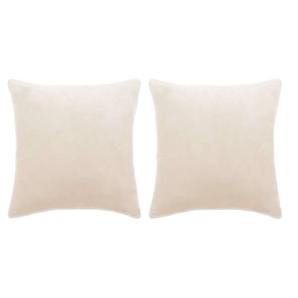 vidaXL Coussins 2 Pièces Tissu 45x45 cm Blanc cassé