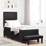 vidaXL Lit à ressorts avec matelas Noir 80 x 200 cm Velours