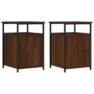 vidaXL Tables de chevet 2Pièces Chêne marron 40x42x60cm Bois d'ingénierie