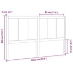 vidaXL Tête de lit Marron miel 205 5x4x100 cm Bois massif de pin