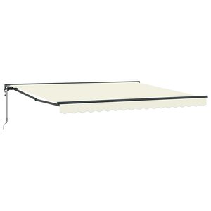 vidaXL Auvent Rétractable Crème 350 x 250 cm Tissu  Métal