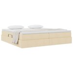 vidaXL Lit avec rangement et matelas Crème 200 x 200 cm Polyester