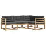vidaXL Ensemble de canapés d'extérieur 3 Pièces Blanc et anthracite