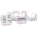 vidaXL Ensemble de canapé de jardin avec coussin 6 Pièces Noir Aluminium