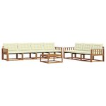 vidaXL Ensemble de canapés d'extérieur 8 Pièces Naturel et Crème