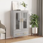vidaXL Buffet haut sonoma gris 69 5x31x115 cm bois d'ingénierie